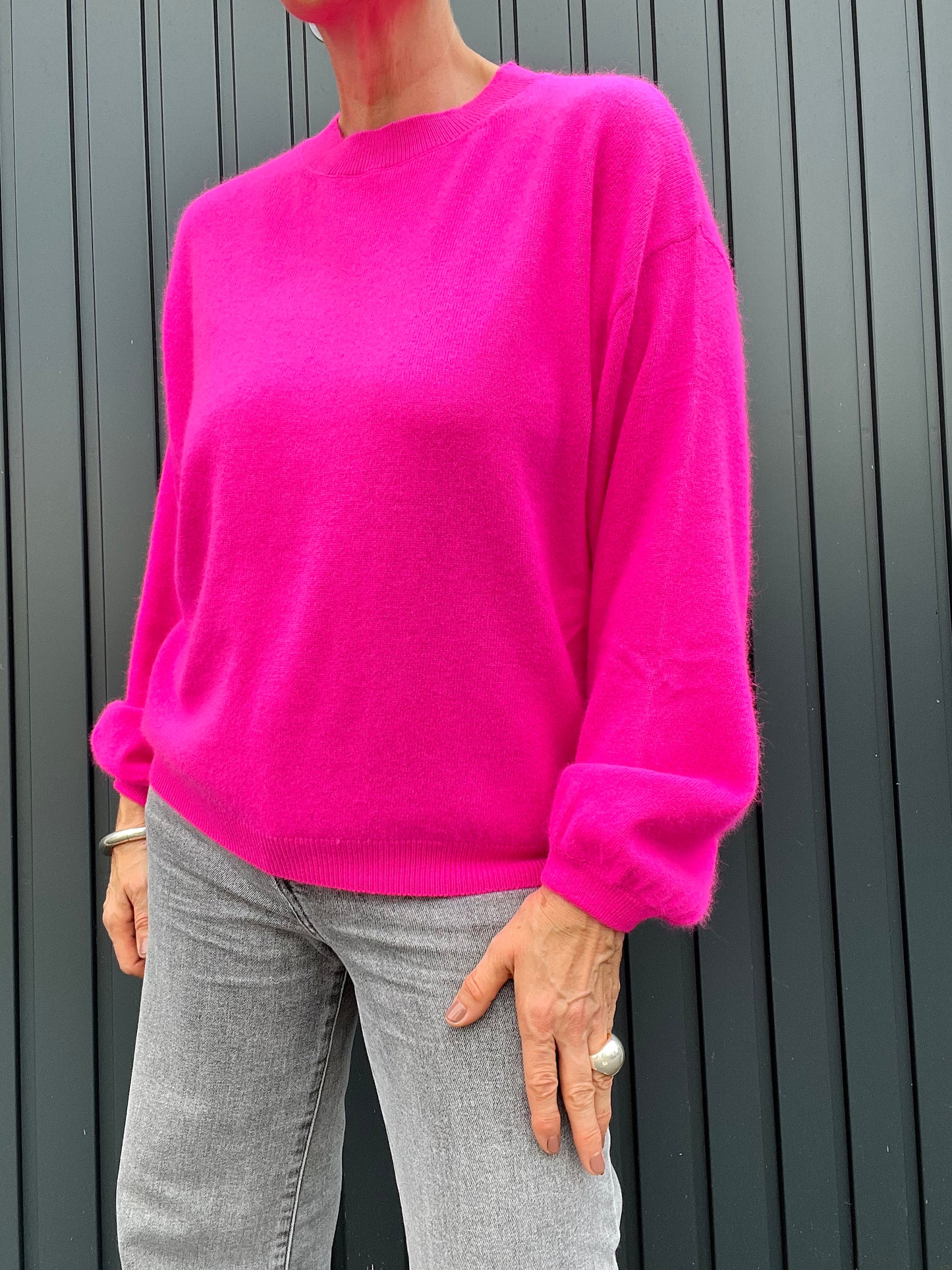 COLORADO pull sweater manches bouffantes neon pink