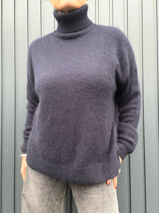 GREELEY pull col roulé luxe navy