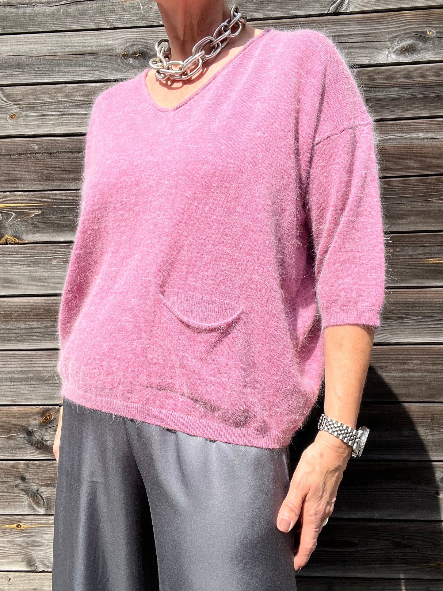 IDA pull manche courte en angora orchid