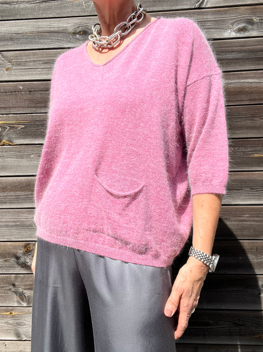 IDA pull manche courte en angora orchid