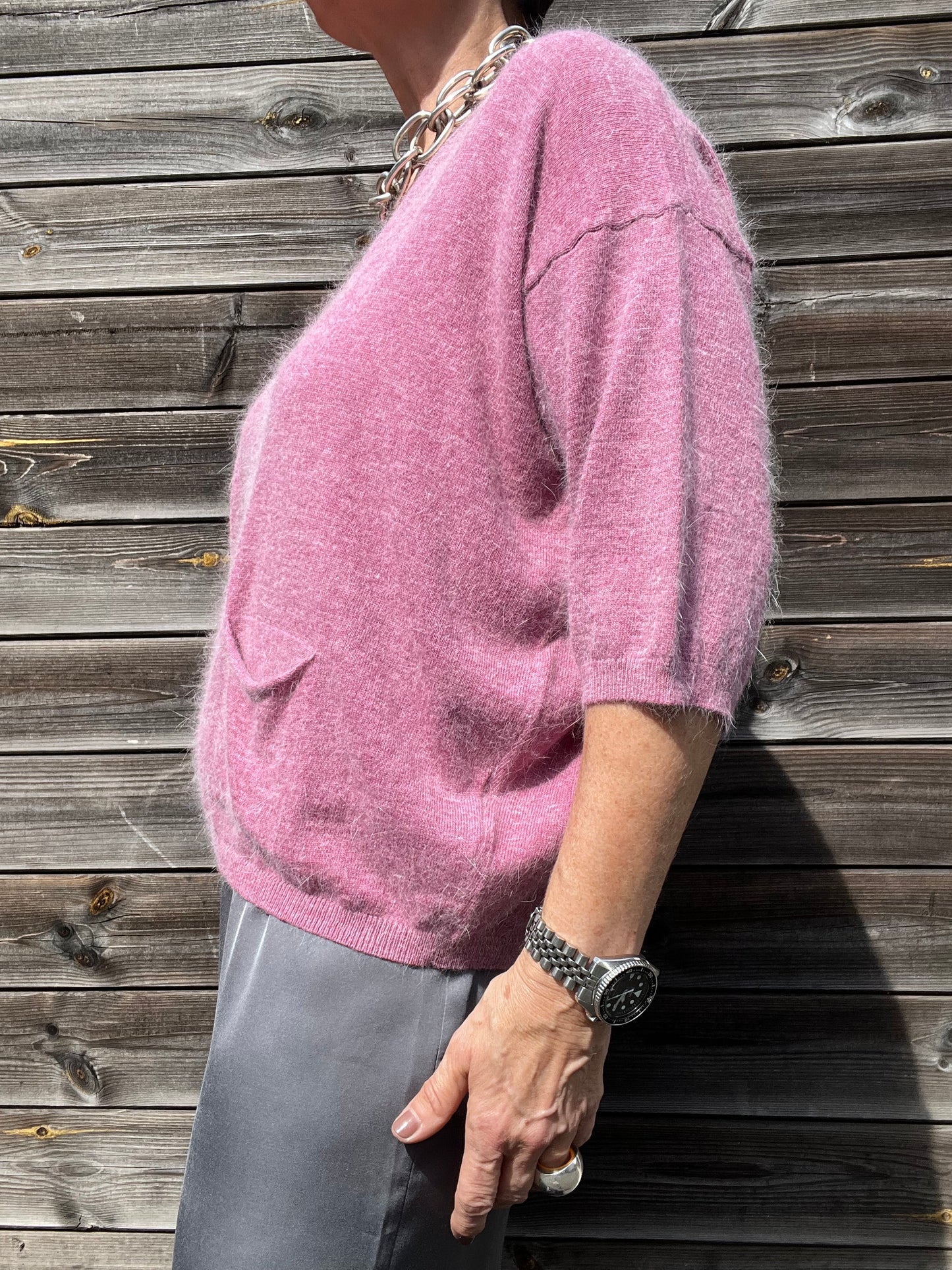 IDA pull manche courte en angora orchid