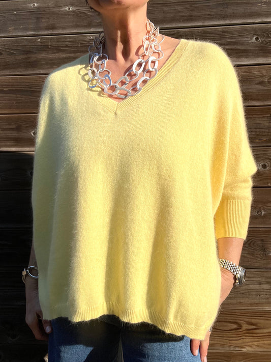 JEFFERSON pull oversize manche 3/4 butter yellow