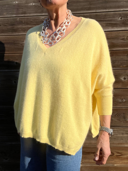 JEFFERSON pull oversize manche 3/4 butter yellow