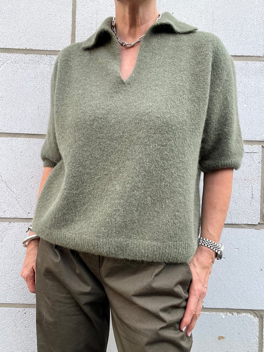 MALONE pull col polo olive