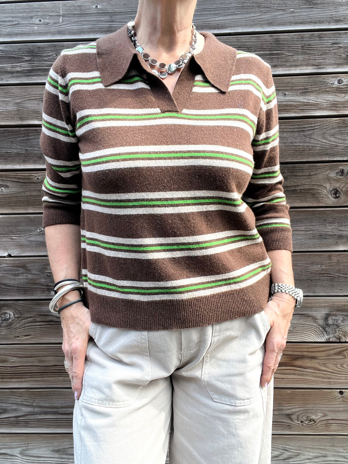 NAPO pull polo à rayures