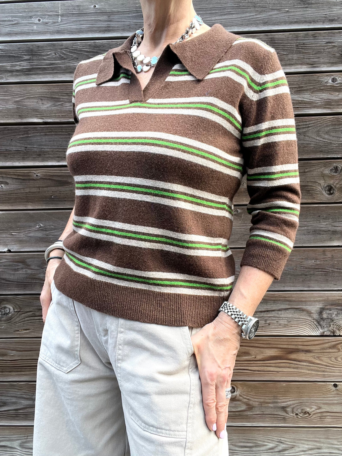 NAPO pull polo à rayures