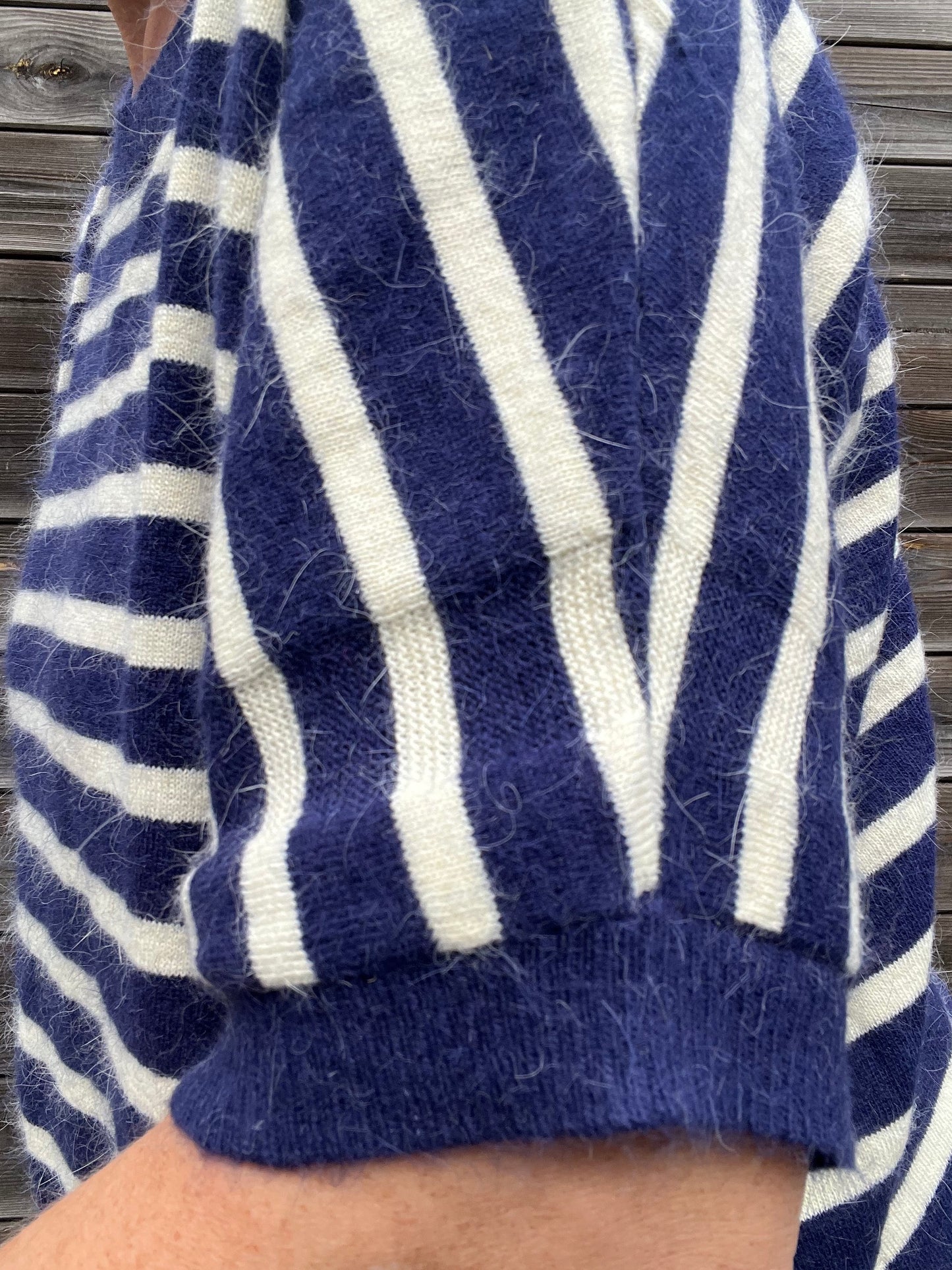 NOELIE pull rayé en angora navy