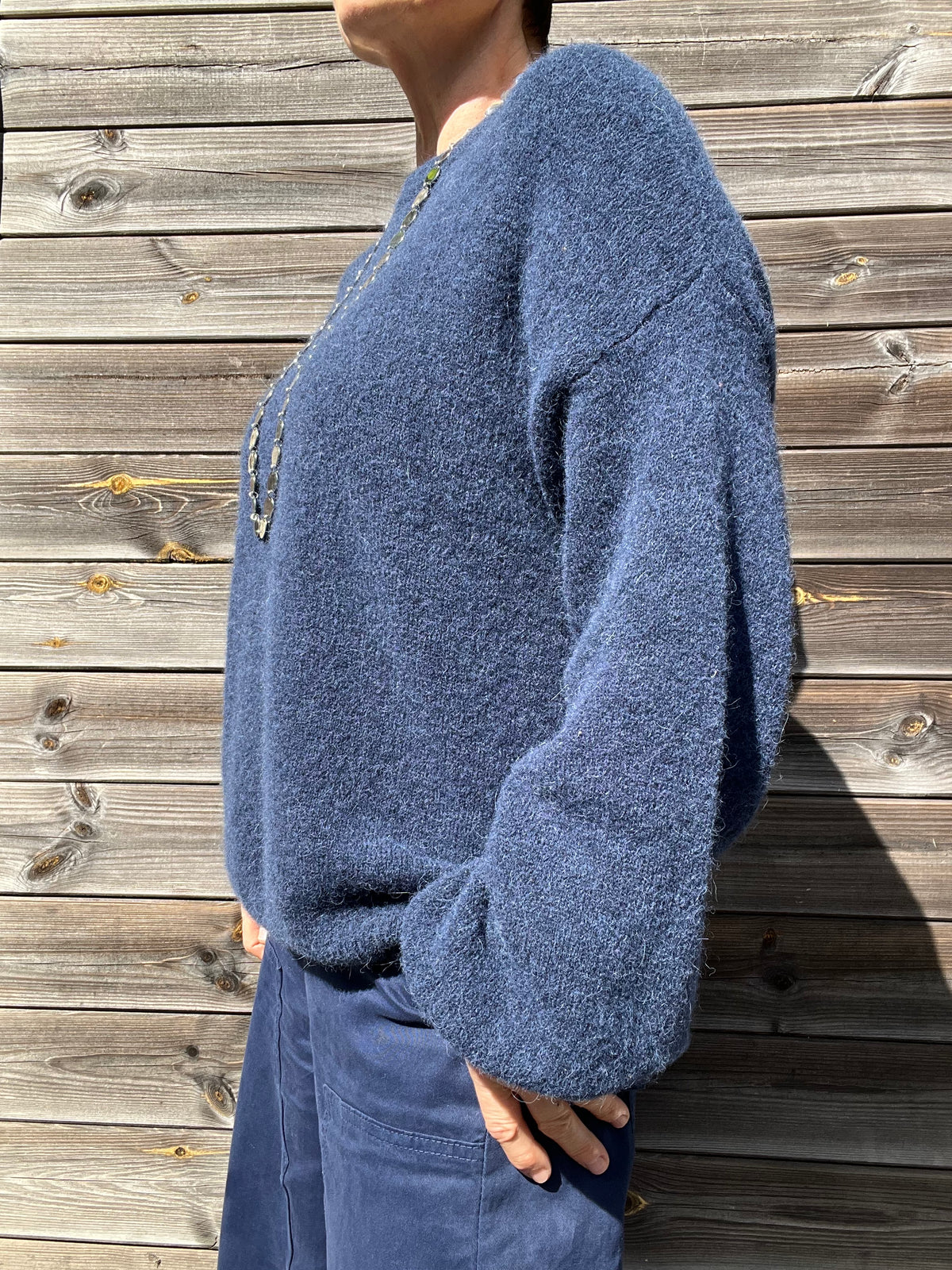 SPIRIT pull baby alpaga manche ballon indigo