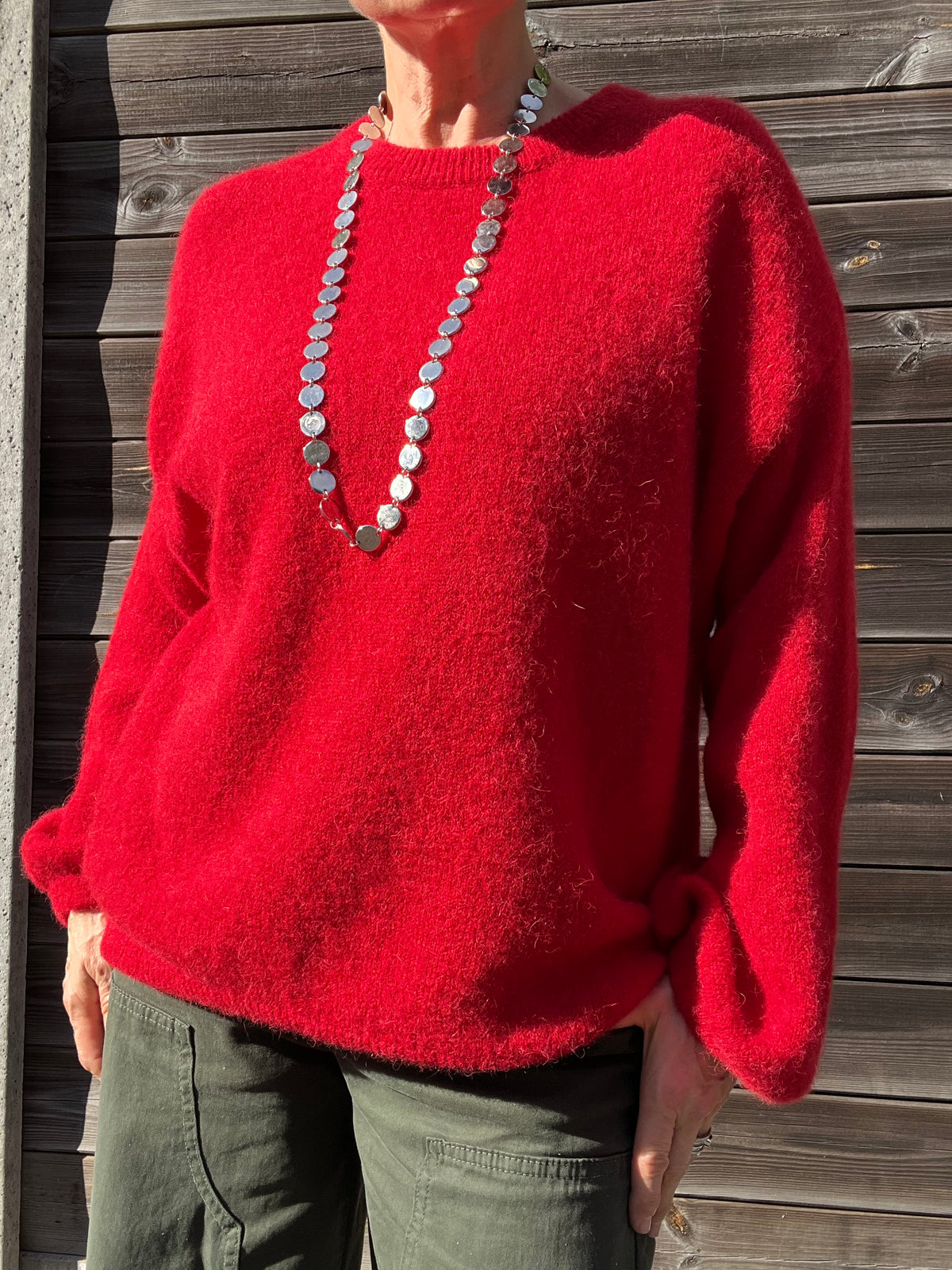 SPIRIT pull baby alpaga manche ballon red