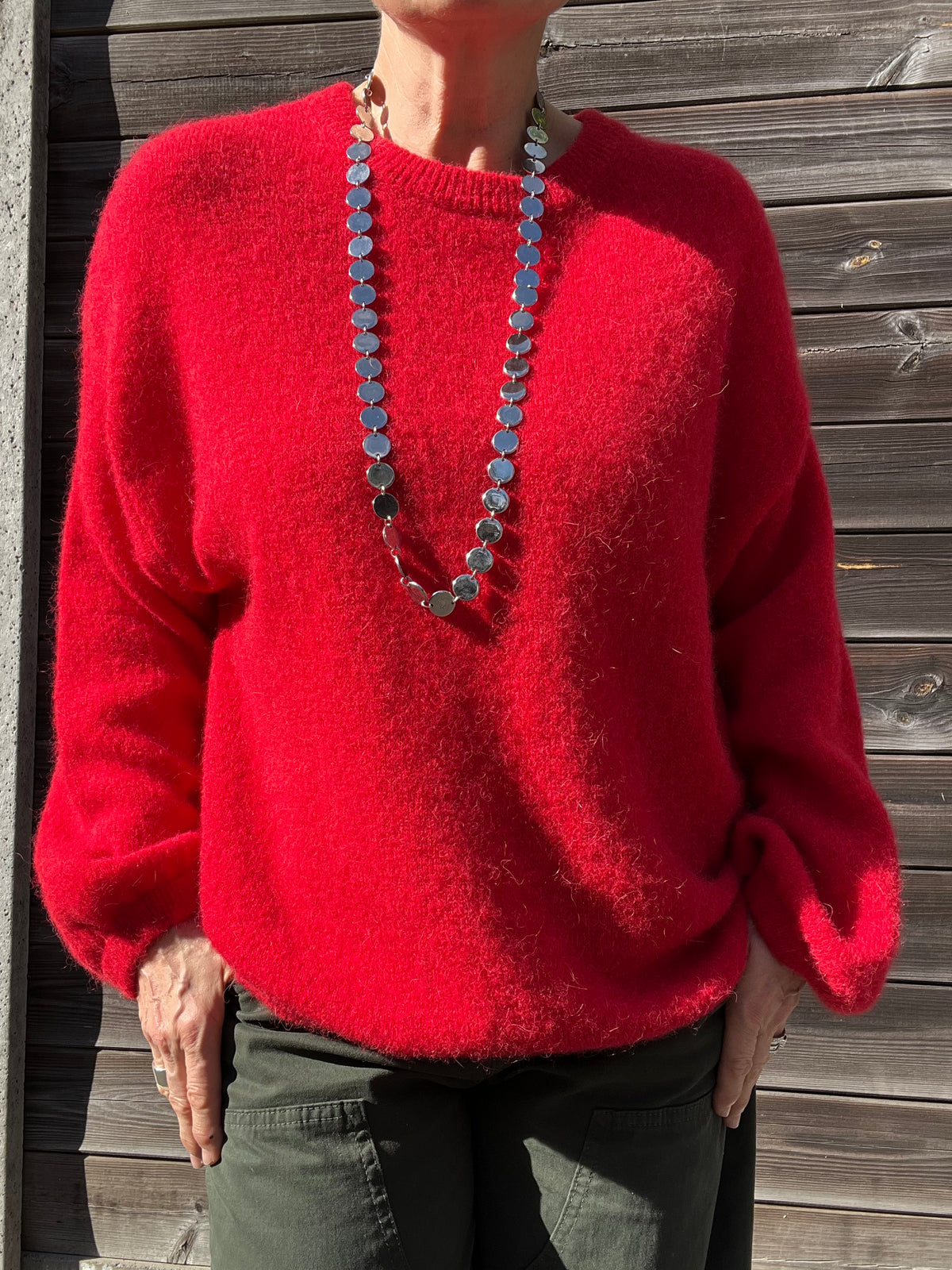 SPIRIT pull baby alpaga manche ballon red