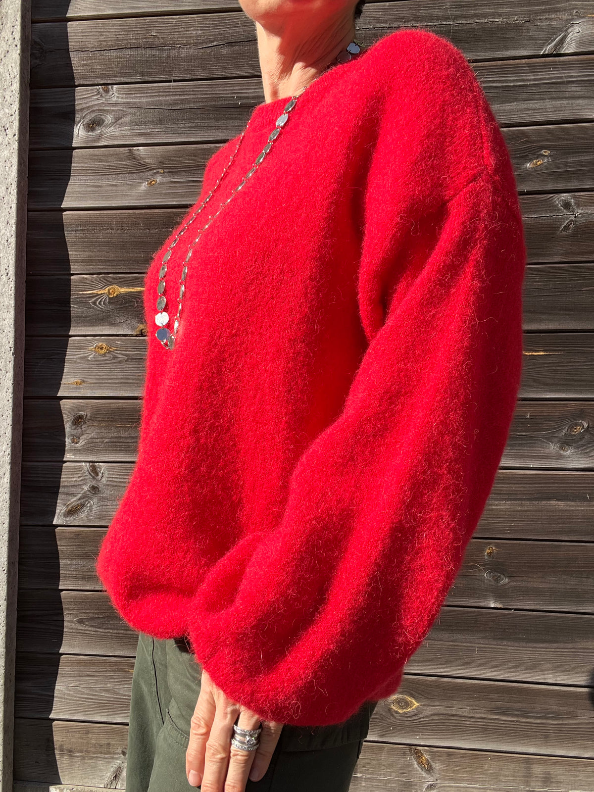 SPIRIT pull baby alpaga manche ballon red