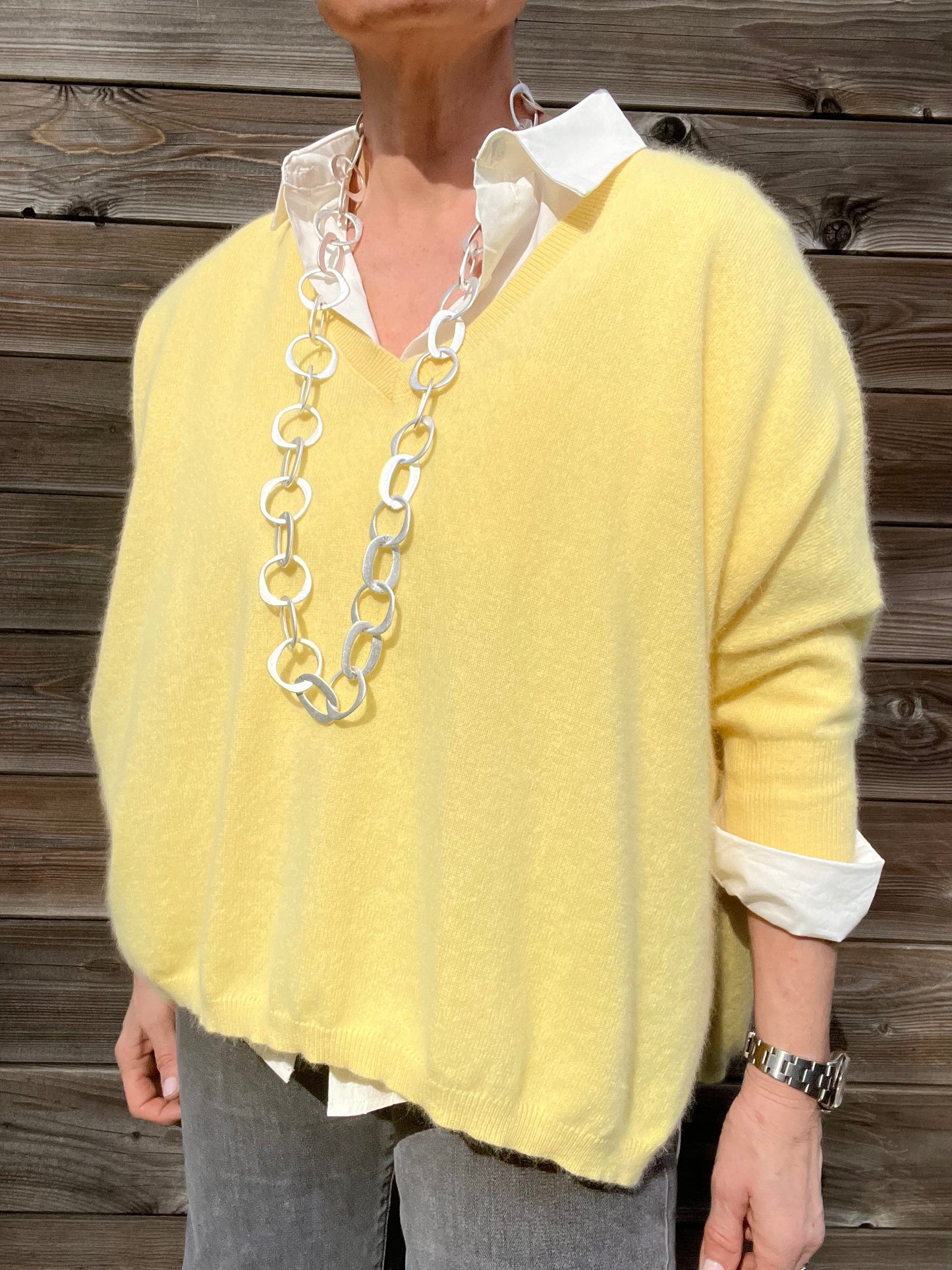 JEFFERSON pull oversize manche 3/4 butter yellow