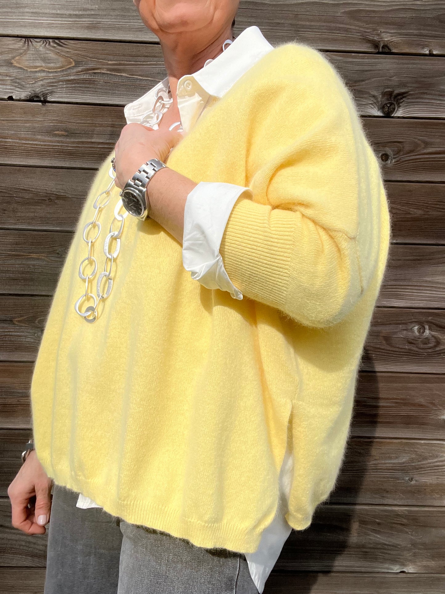 JEFFERSON pull oversize manche 3/4 butter yellow