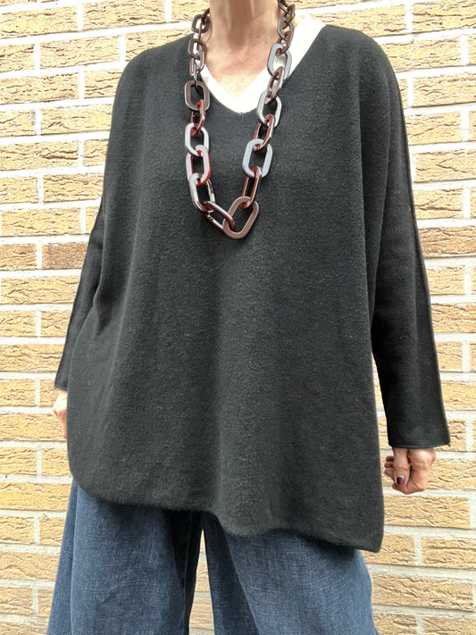 NATALE pull V curvy size black