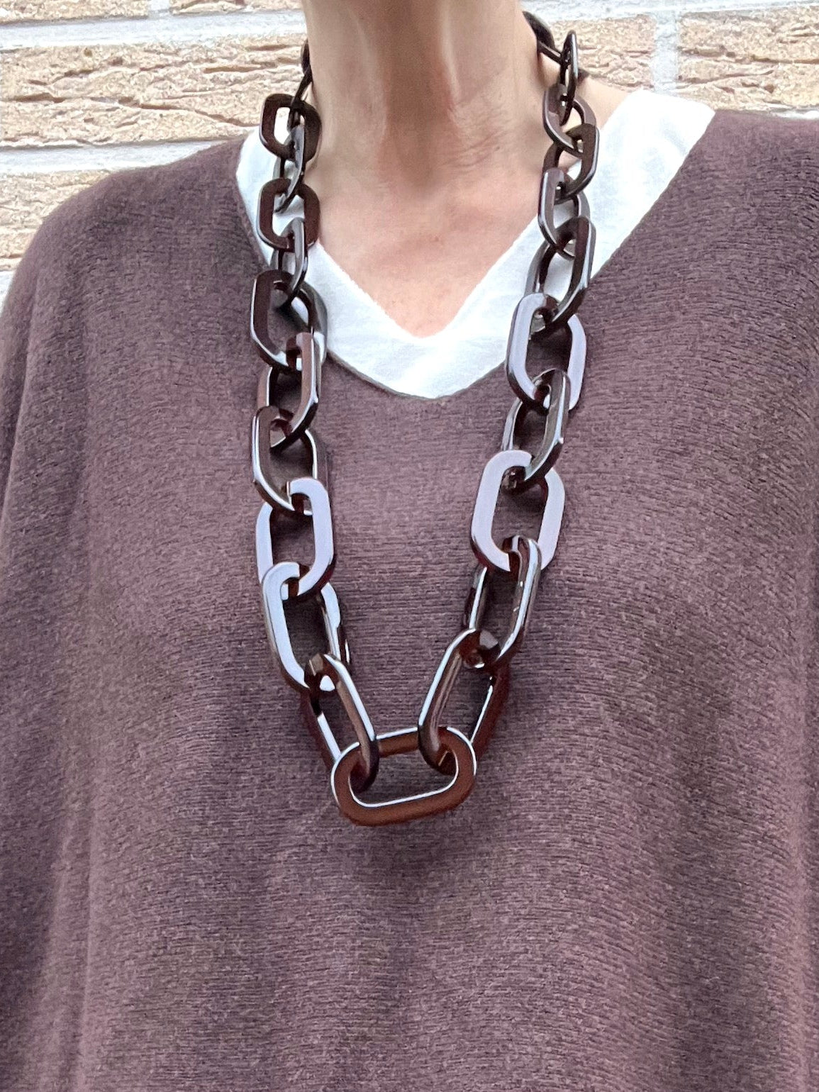 RIVAGE collier en résine choco