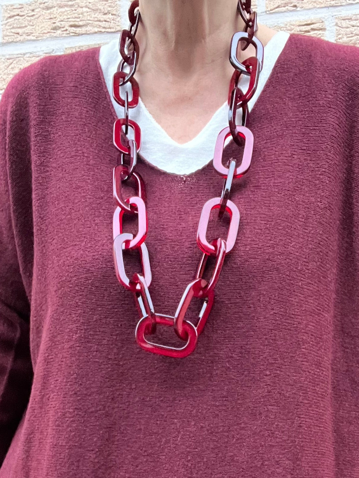 RIVAGE collier en résine red