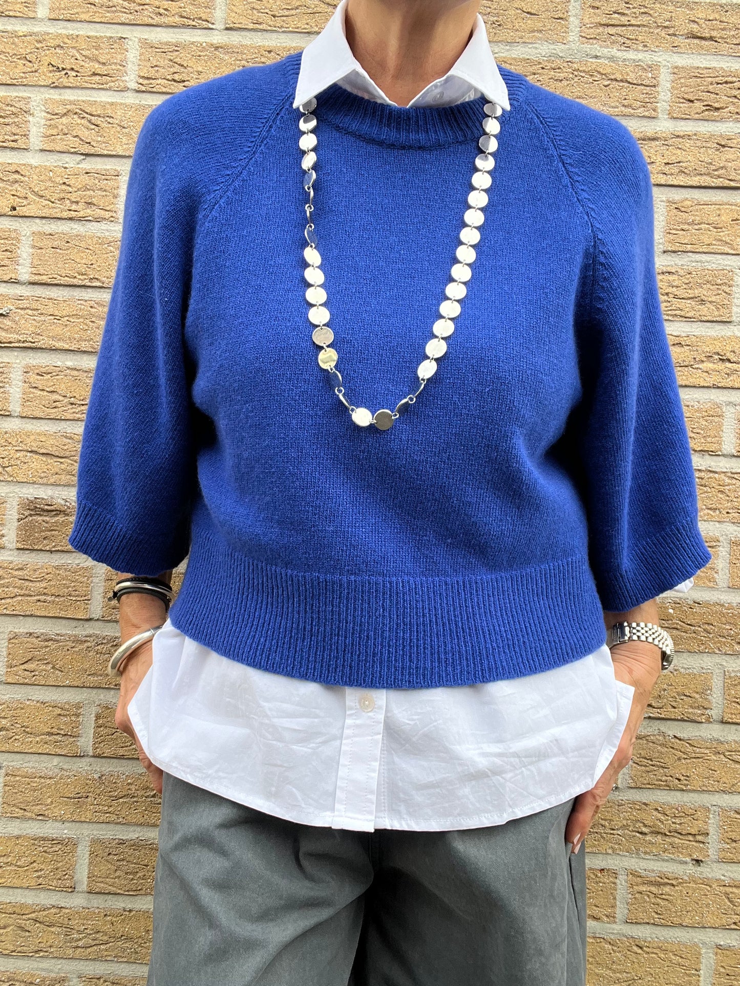PIANA pull cashemere manche 3/4