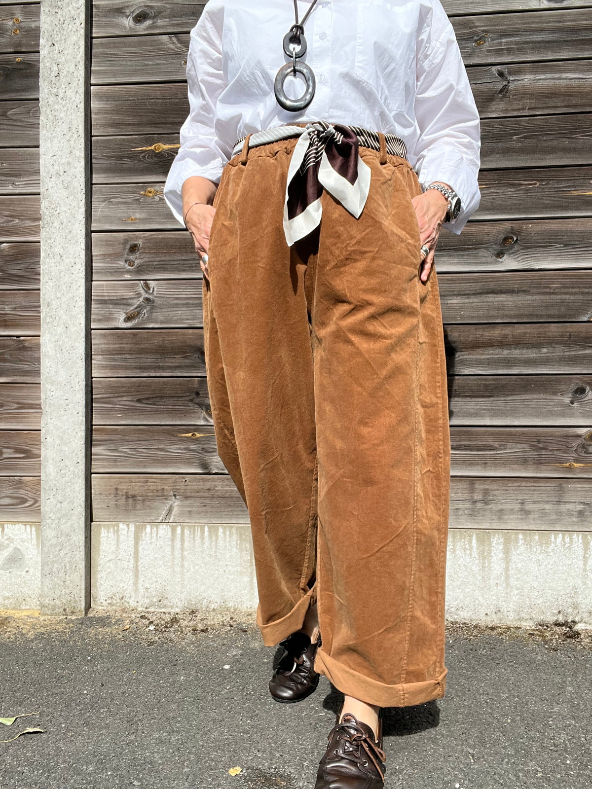 BARVEL pantalon barrel baby velours caramel