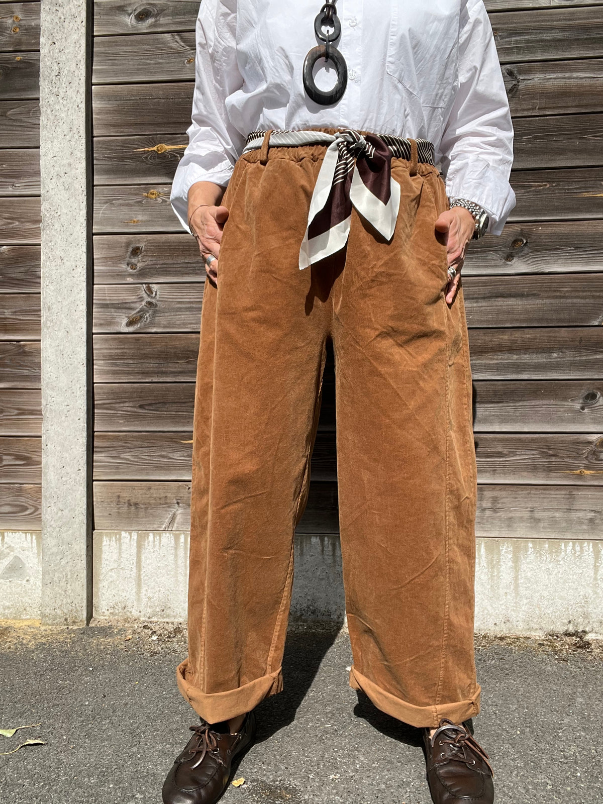 BARVEL pantalon barrel baby velours caramel