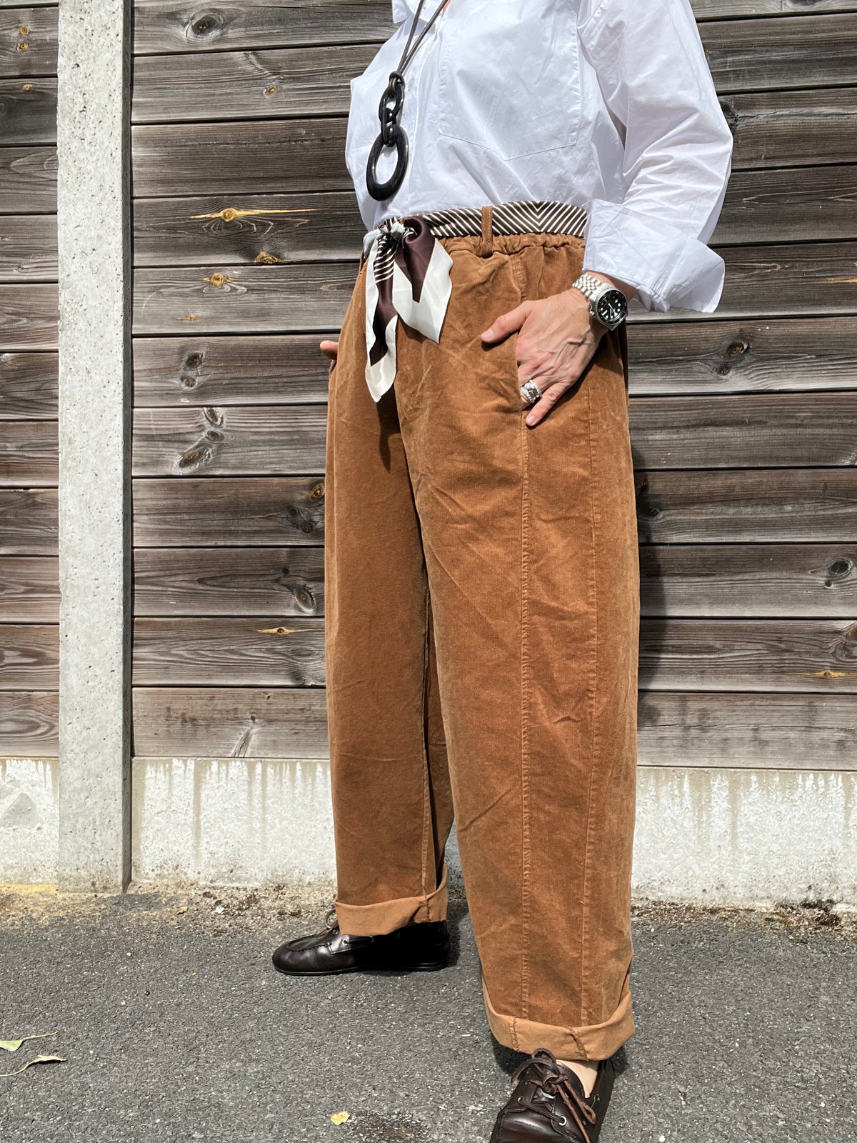 BARVEL pantalon barrel baby velours caramel