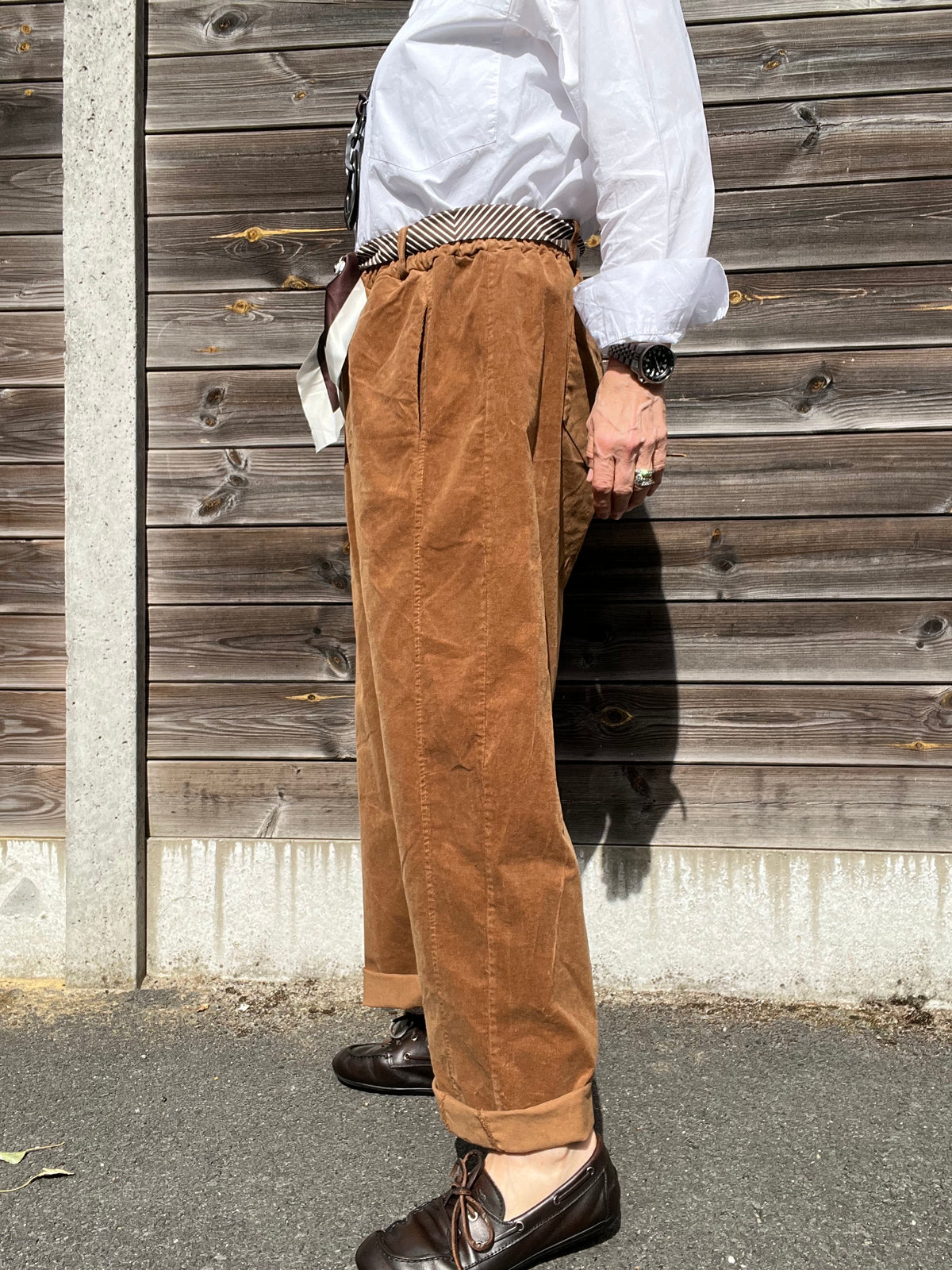BARVEL pantalon barrel baby velours caramel