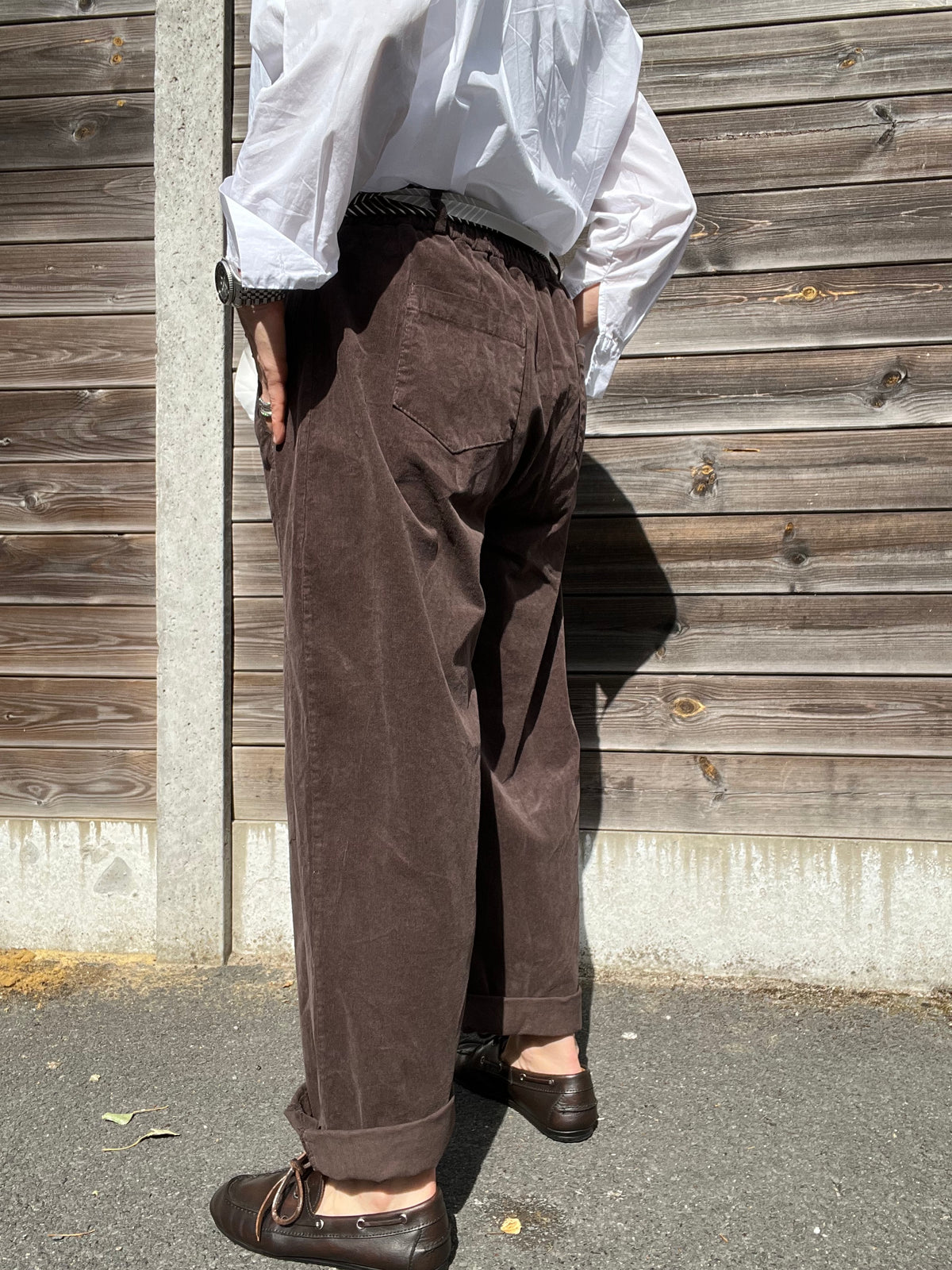 BARVEL pantalon barrel baby velours choco