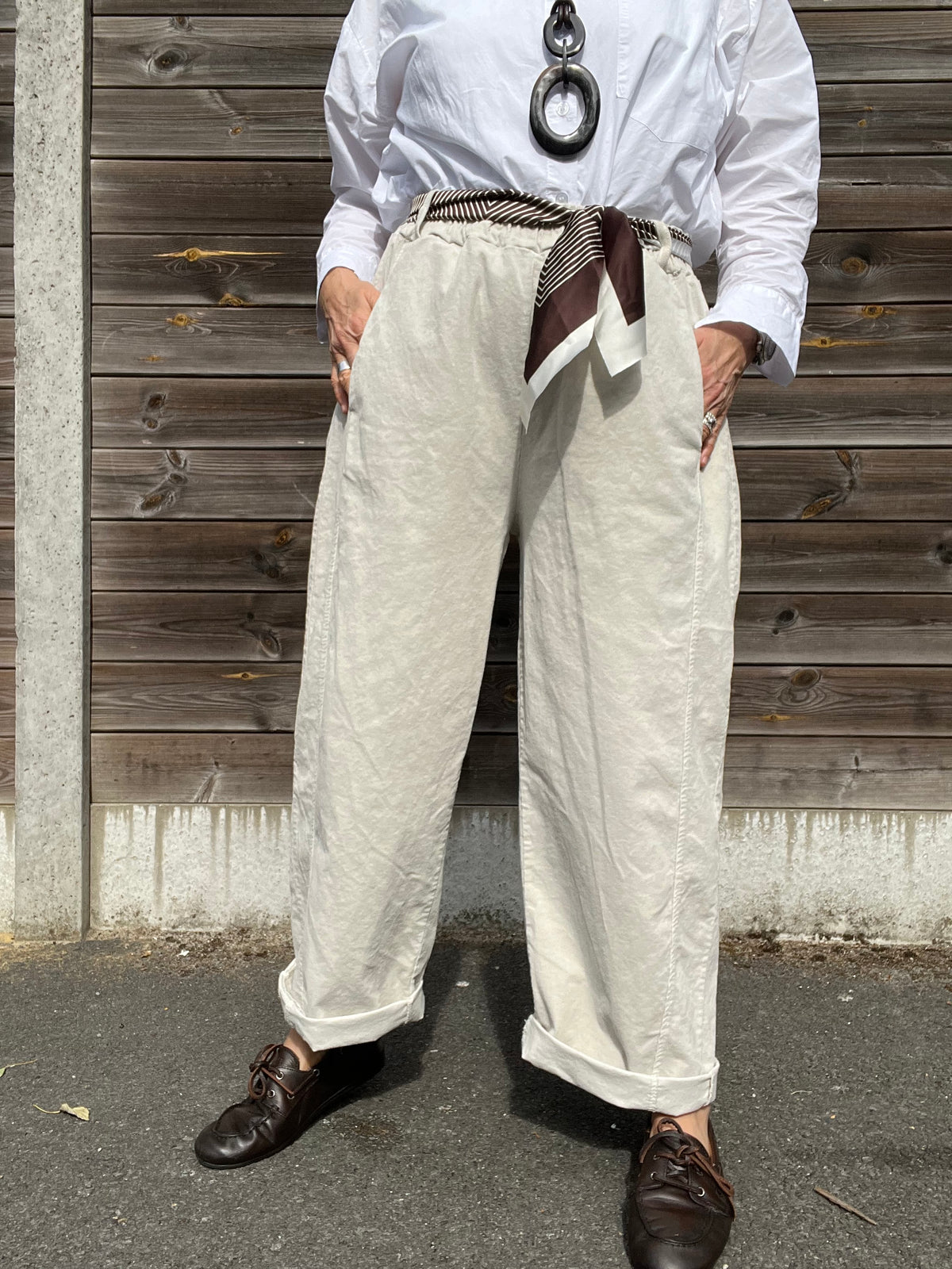 BARVEL pantalon barrel baby velours cream