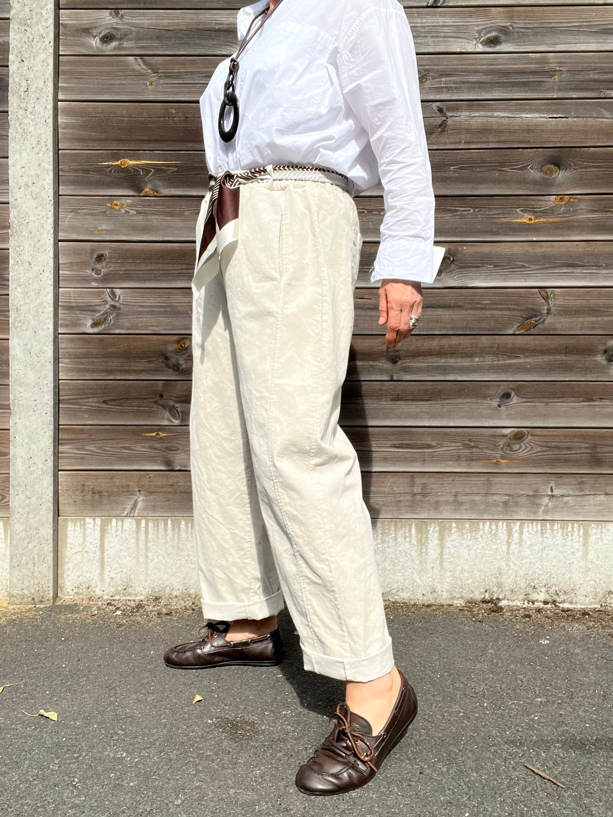 BARVEL pantalon barrel baby velours cream