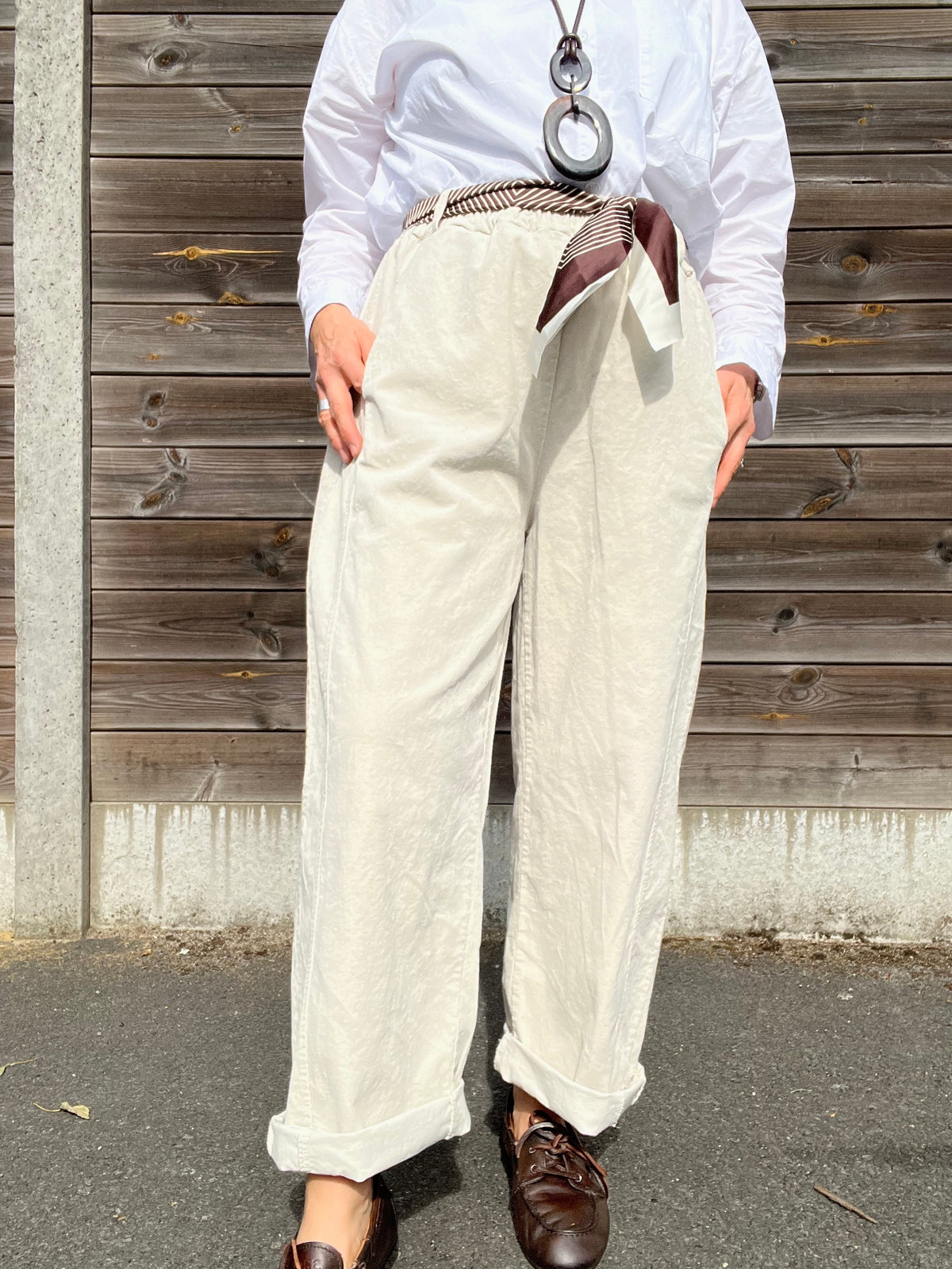 BARVEL pantalon barrel baby velours cream