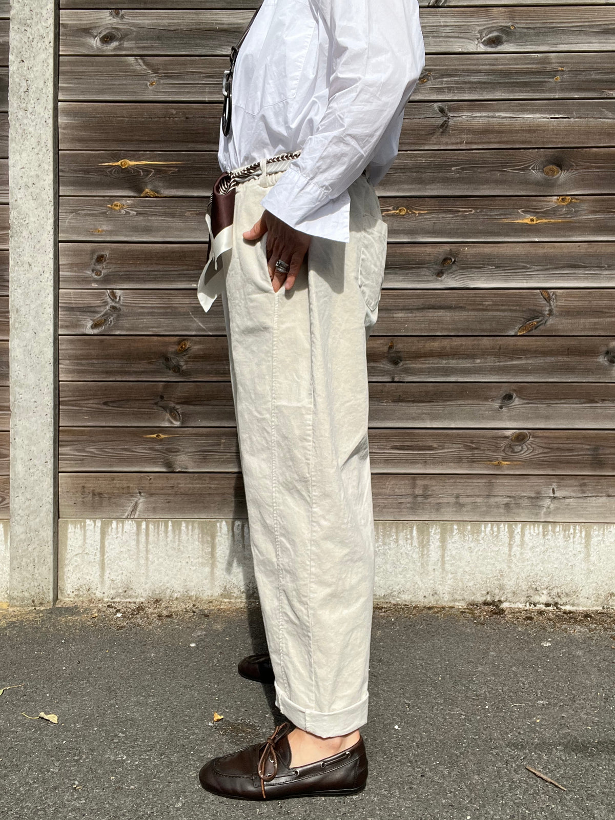 BARVEL pantalon barrel baby velours cream