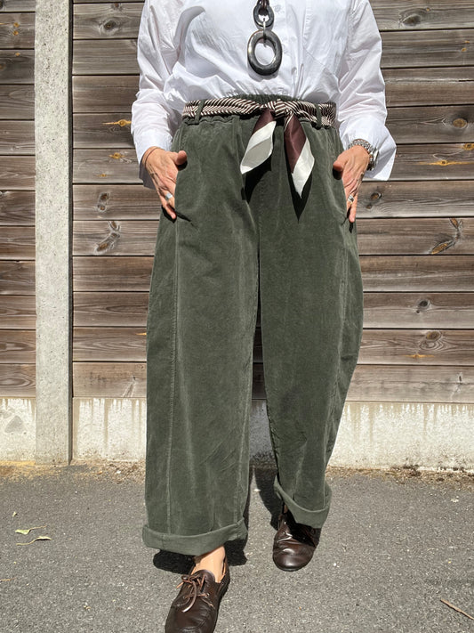 BARVEL pantalon barrel baby velours kaki