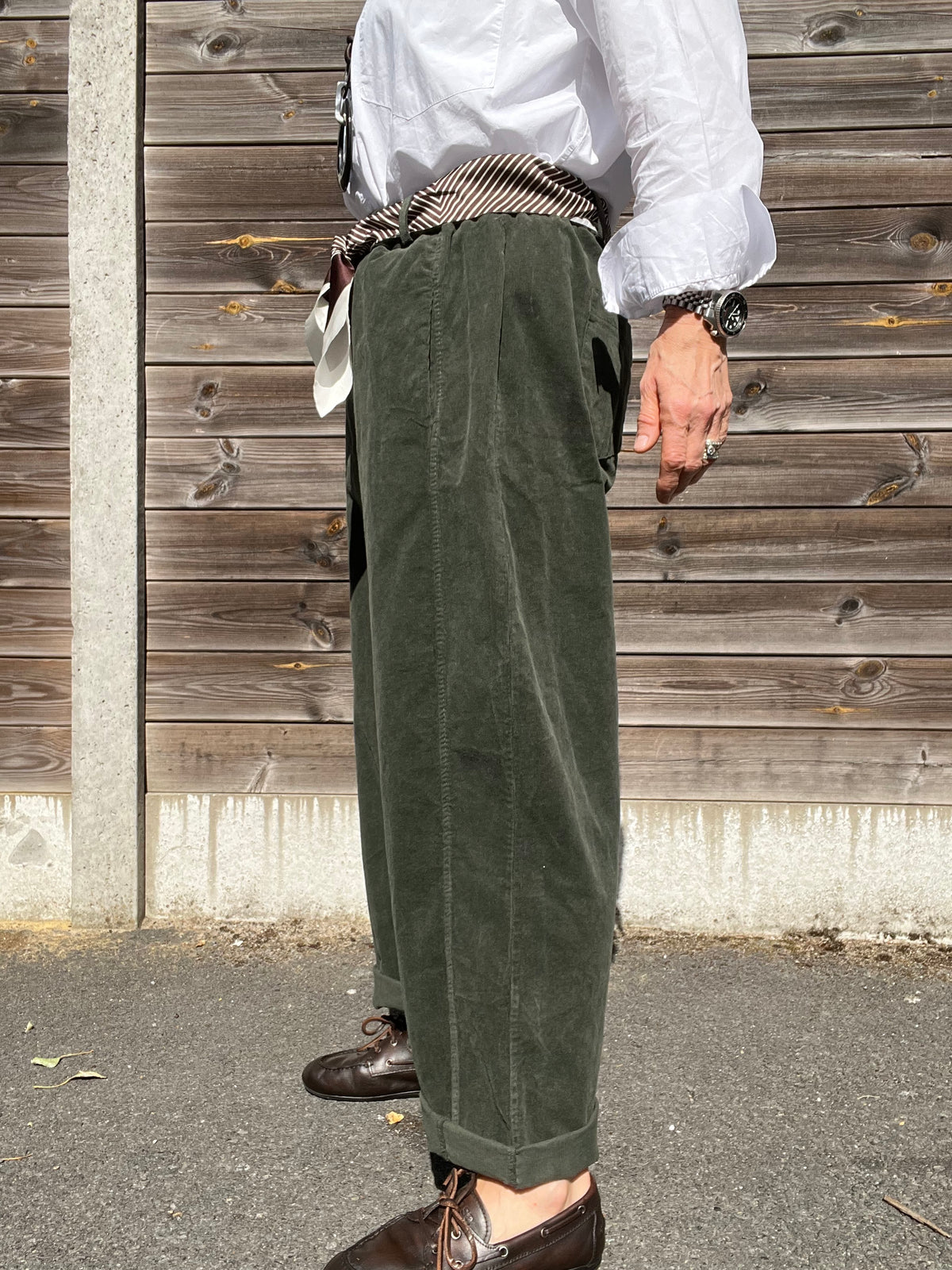 BARVEL pantalon barrel baby velours kaki