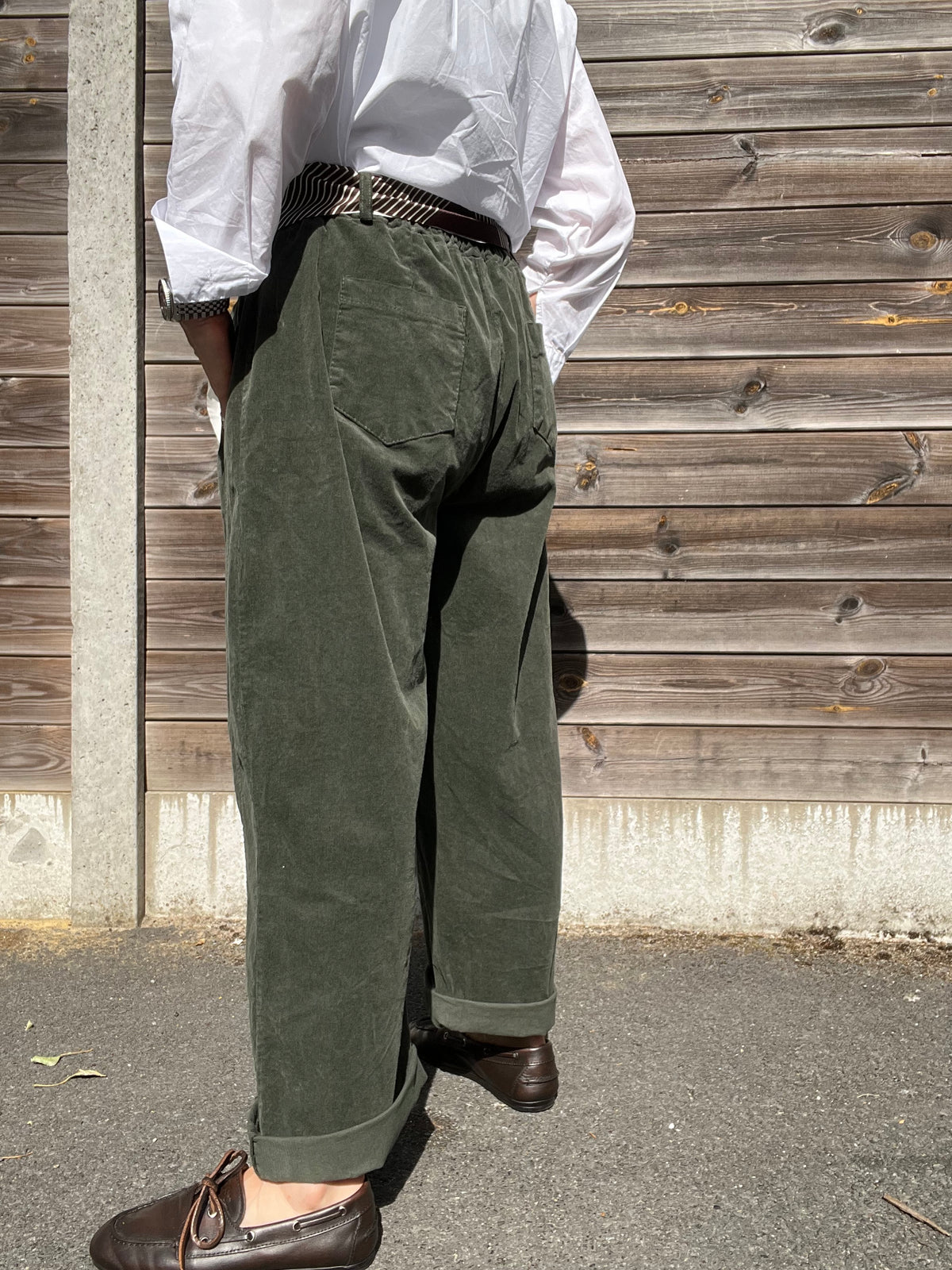 BARVEL pantalon barrel baby velours kaki
