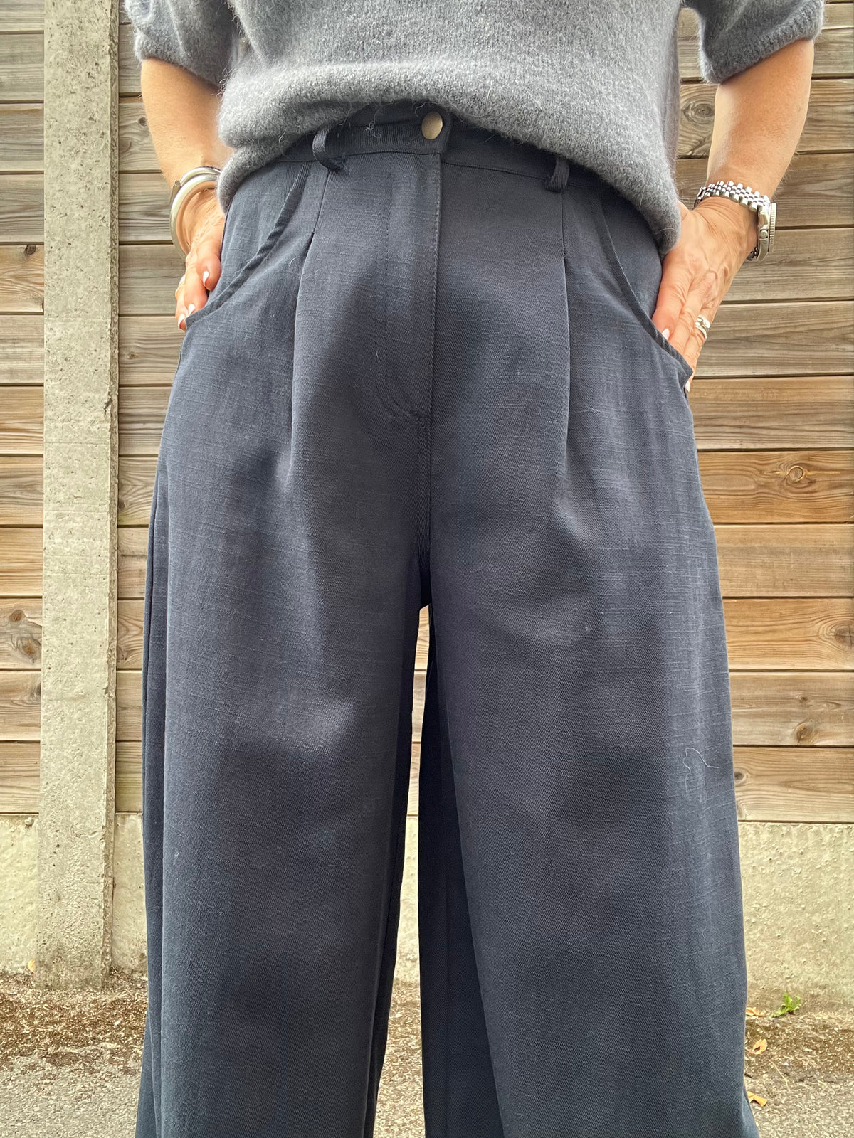 COSTUM pantalon large 7/8 navy