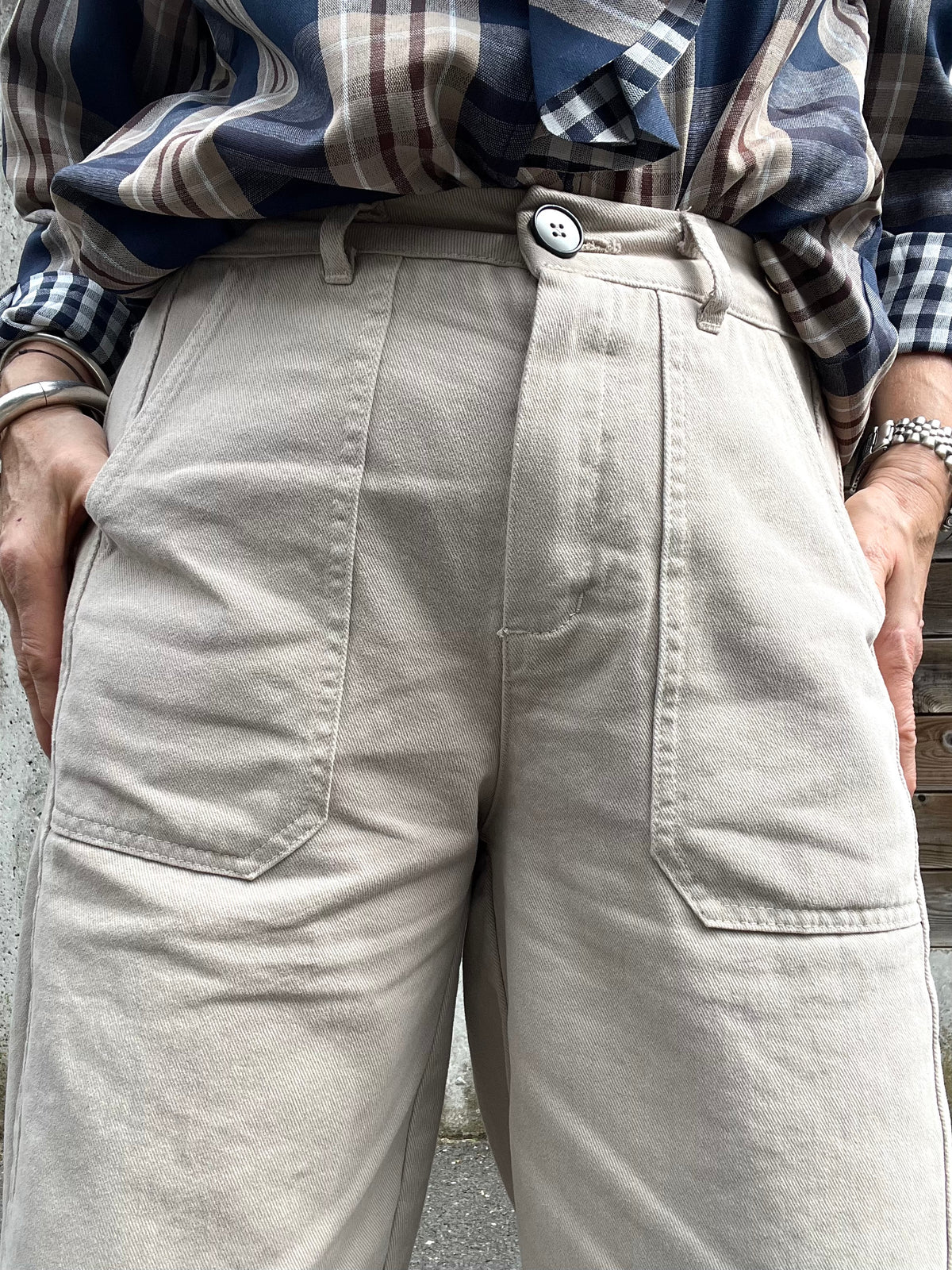 DIVA pantalon barel taupe