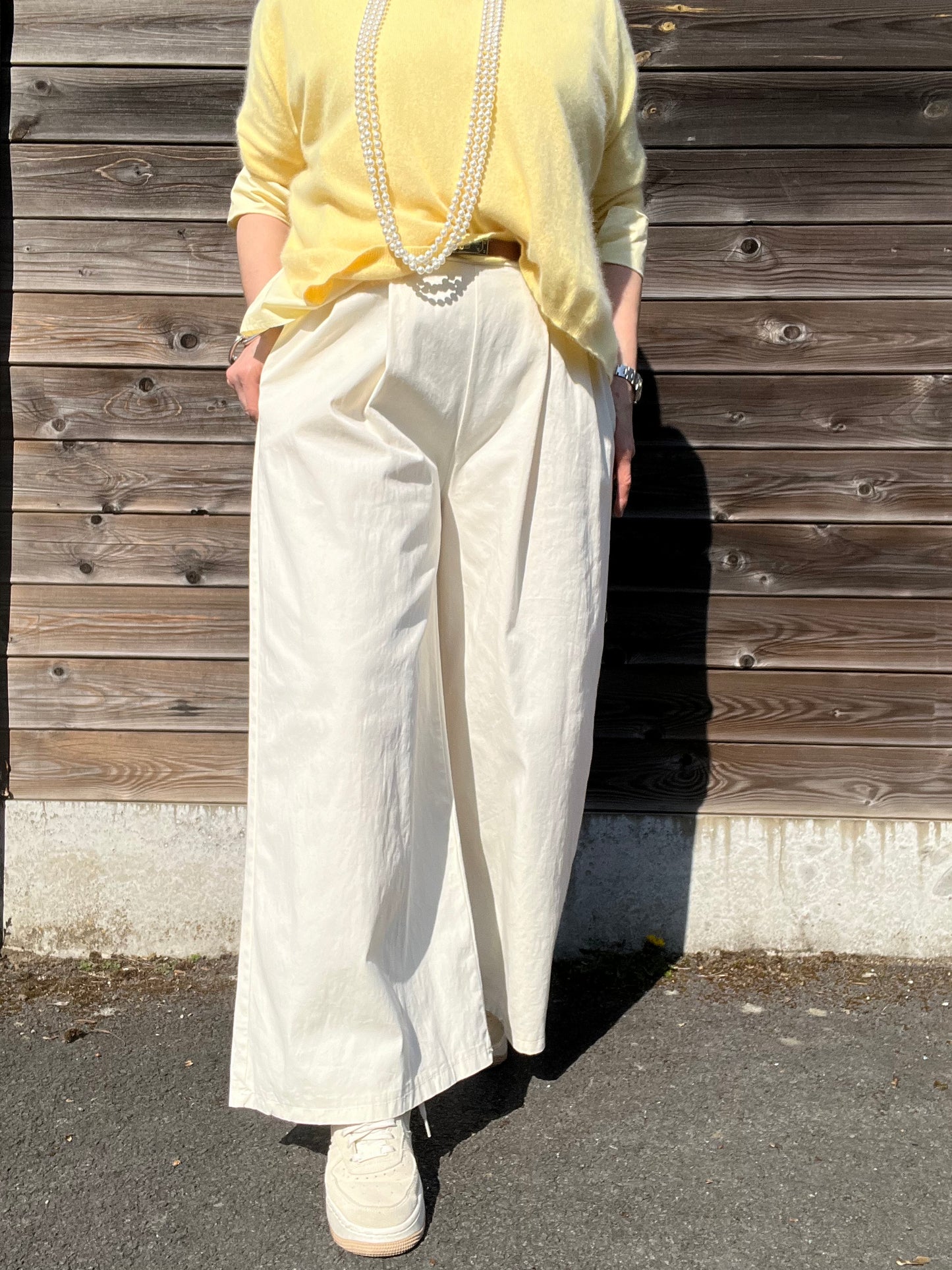 ELSE pantalon palazzo cream