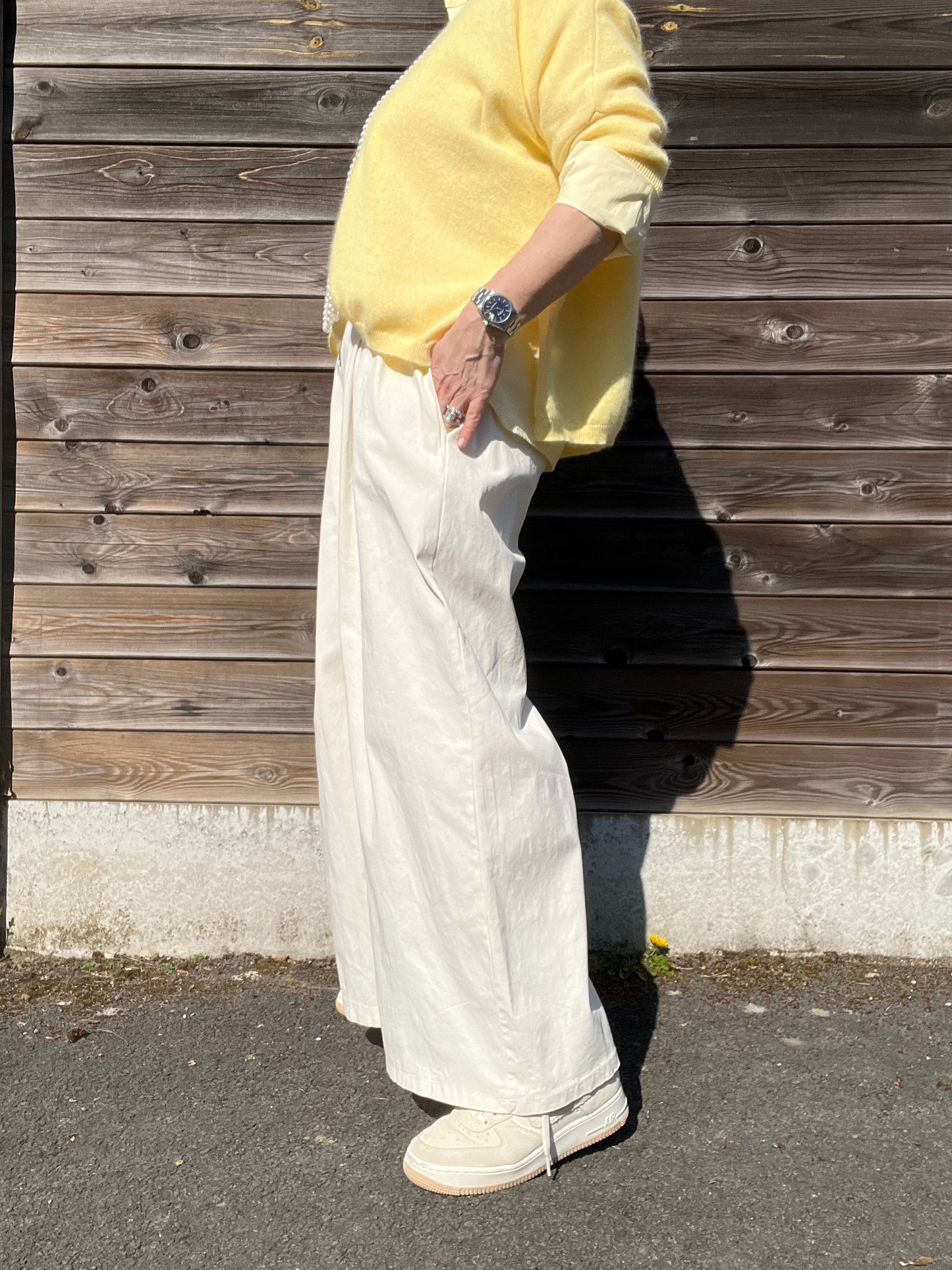 ELSE pantalon palazzo cream
