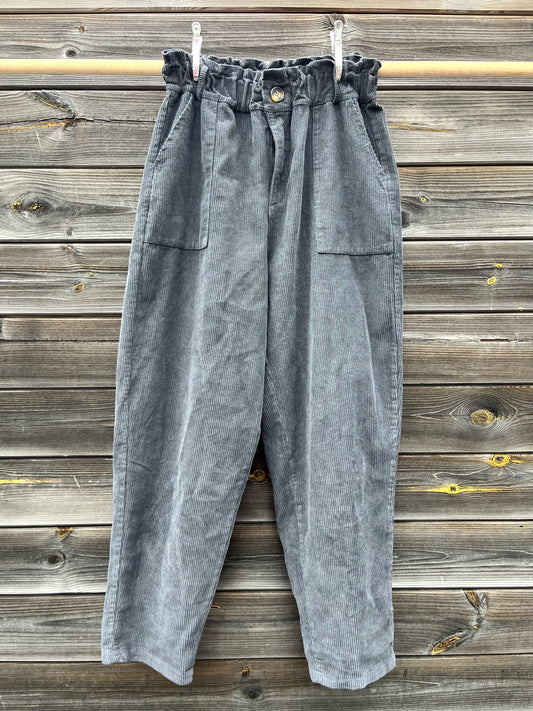 GEREMY pantalon "baloon" en velours grey