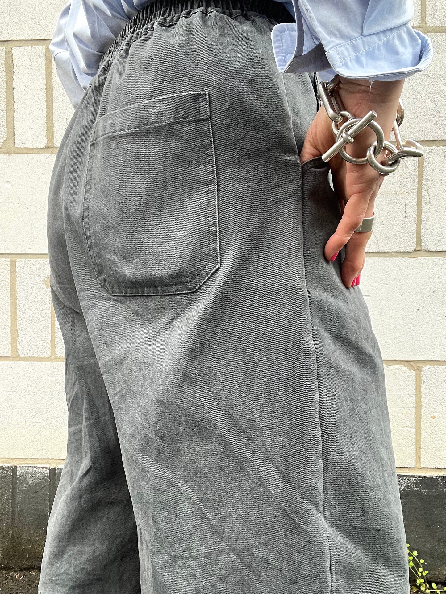 TIAGO pantalon large grey