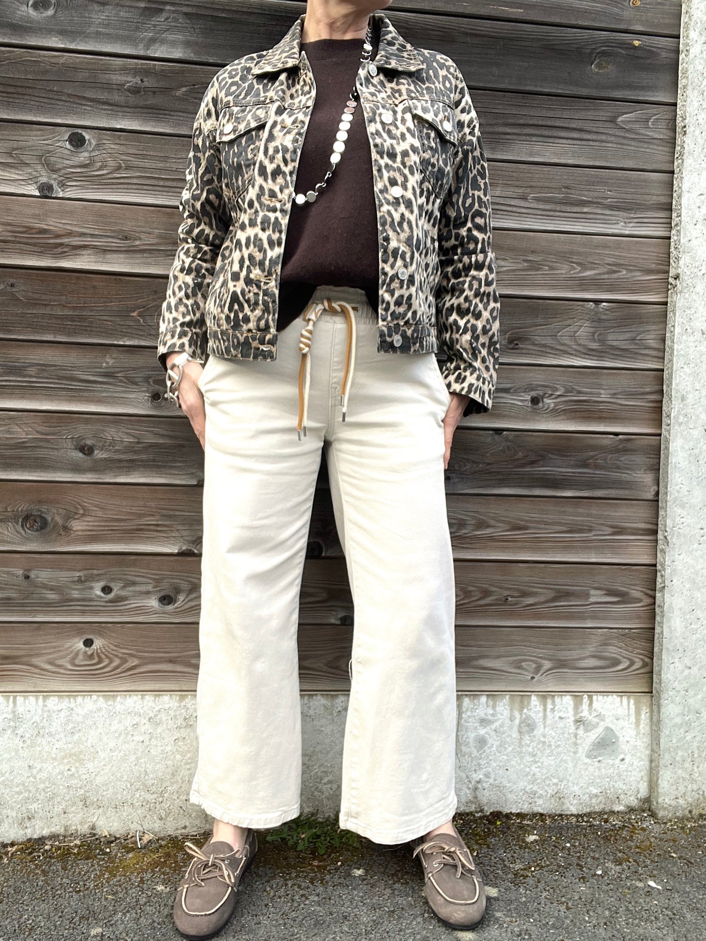 TRAVELLING pantalon droit 7/8 beige