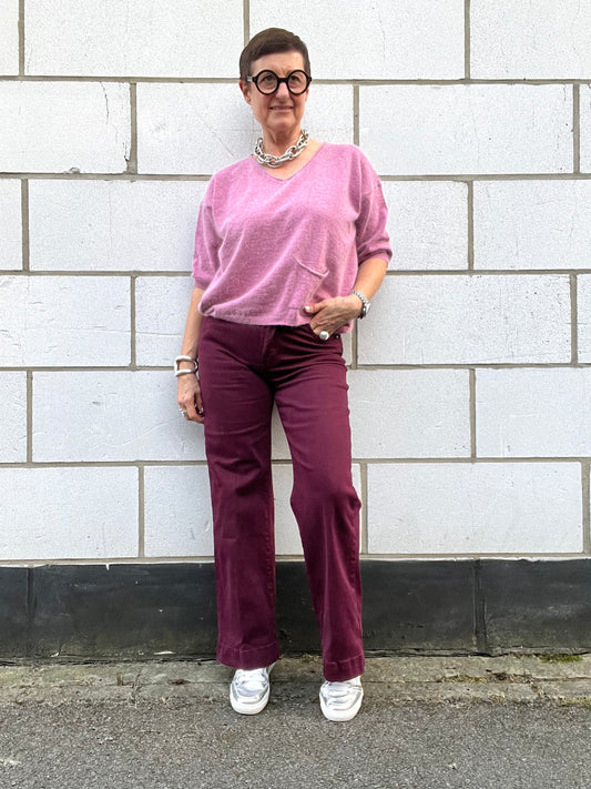 WINDSOR pantalon droit 5 pockets wine