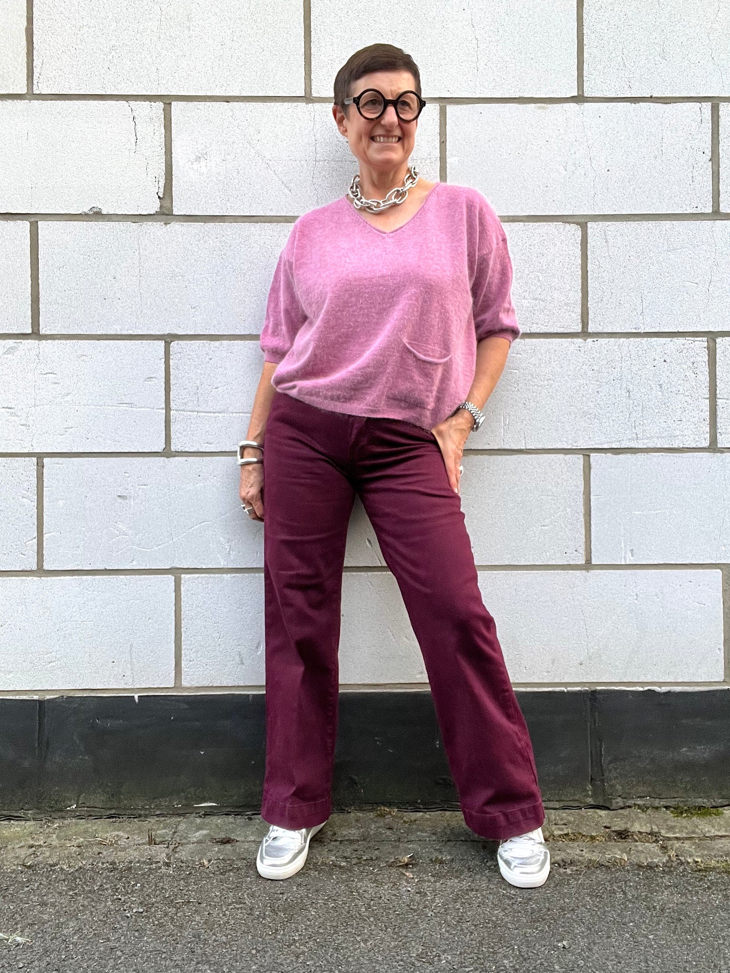 WINDSOR pantalon droit 5 pockets wine