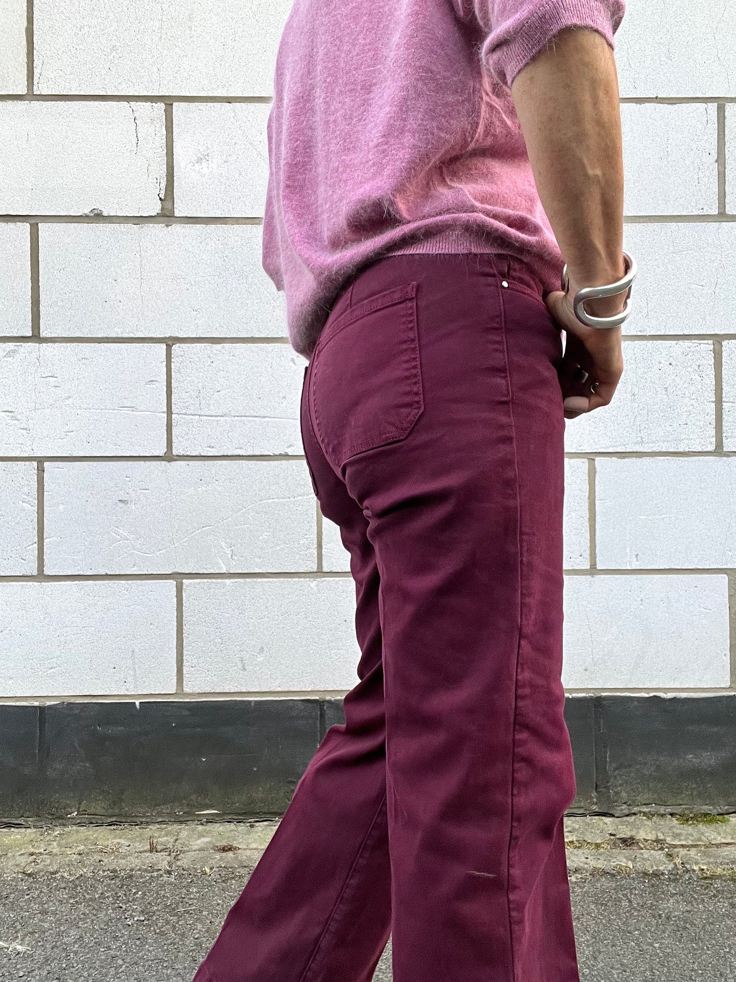 WINDSOR pantalon droit 5 pockets wine