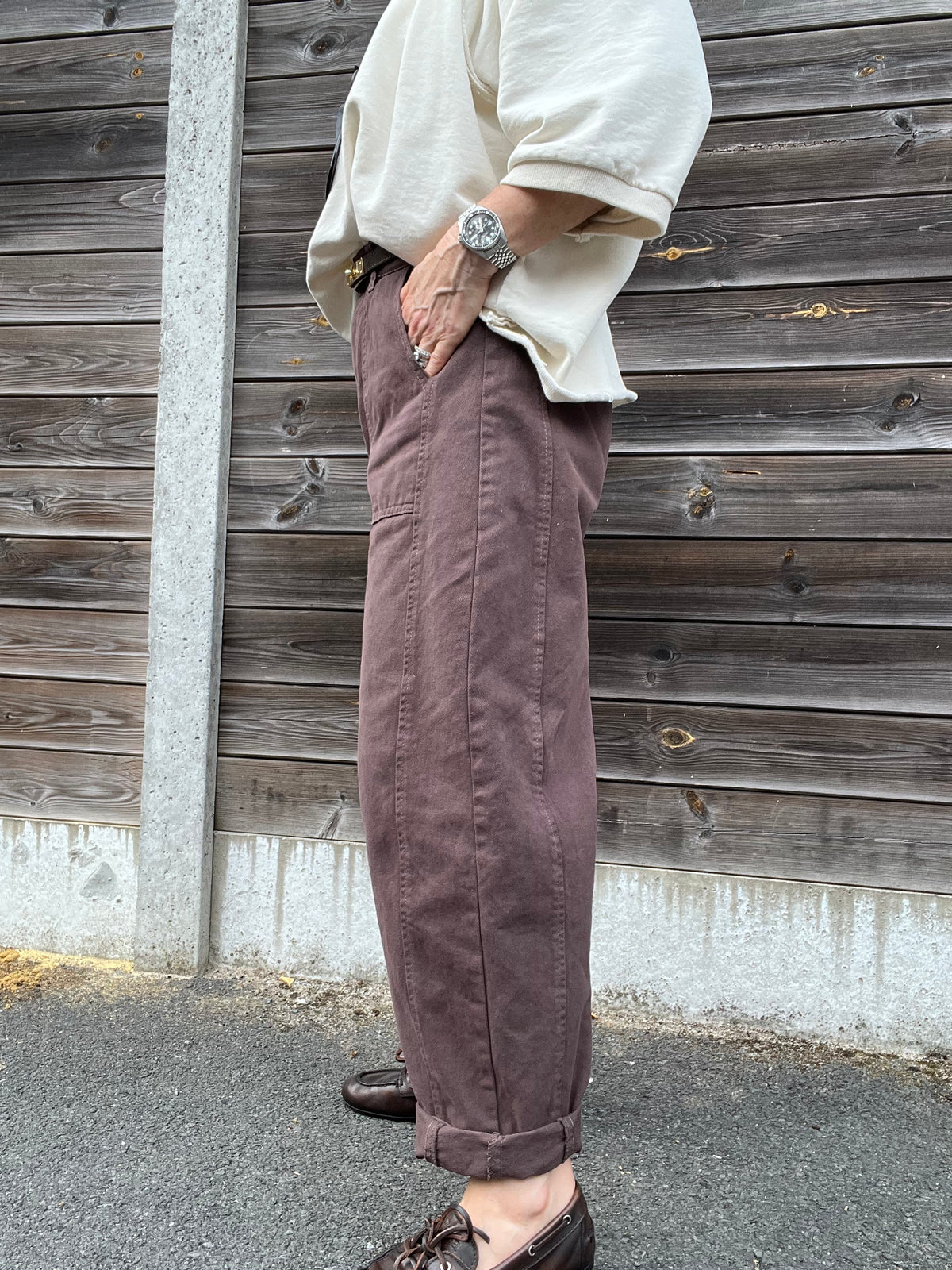 DIVA pantalon barel choco