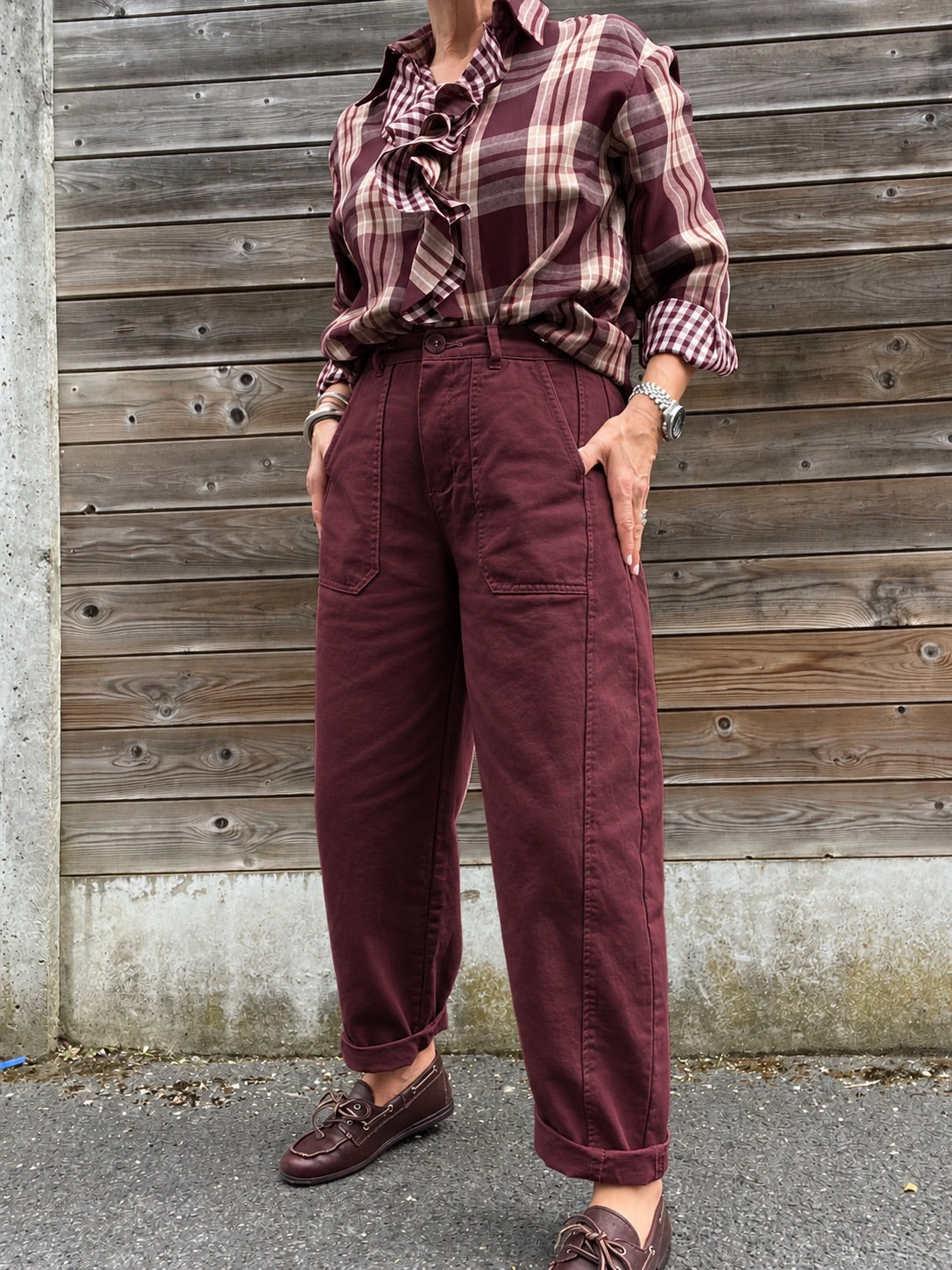 DIVA pantalon barel wine