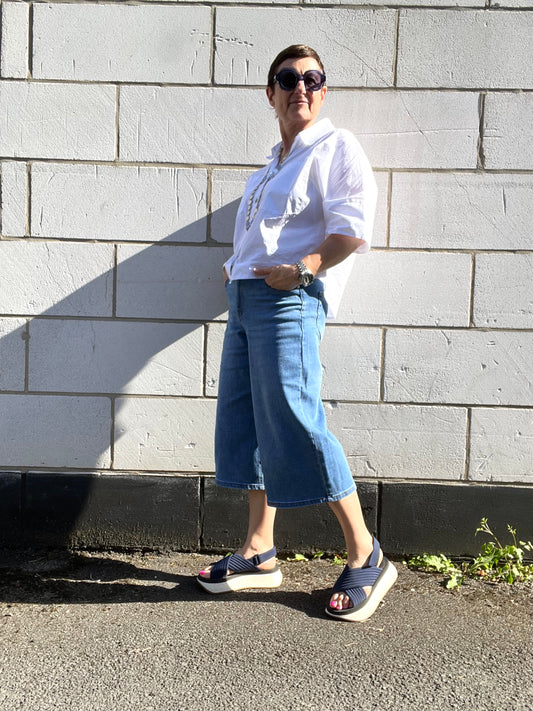 JULOTTE jeans 3/4 droit mid blue