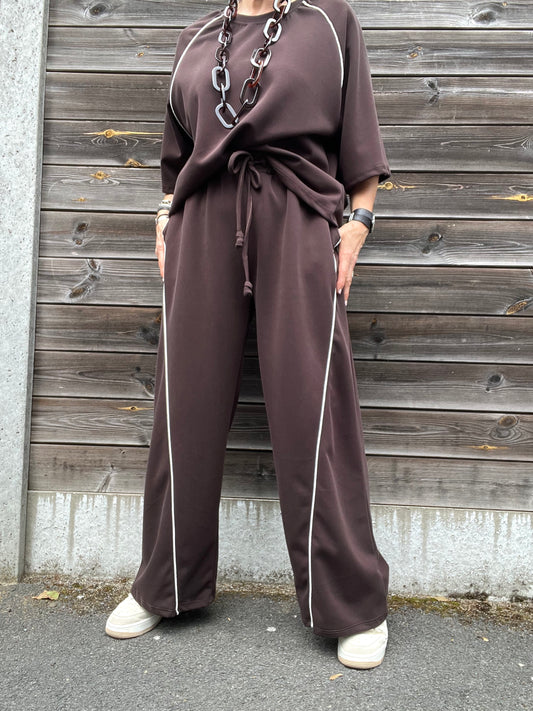 HEMING pantalon en jersey choco