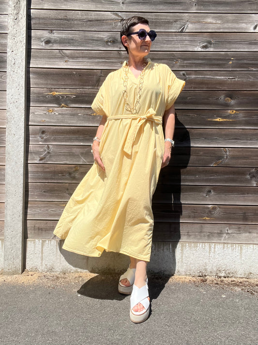 FUEL robe en voile de coton butter