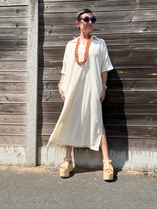 MAJA robe polo en éponge cream