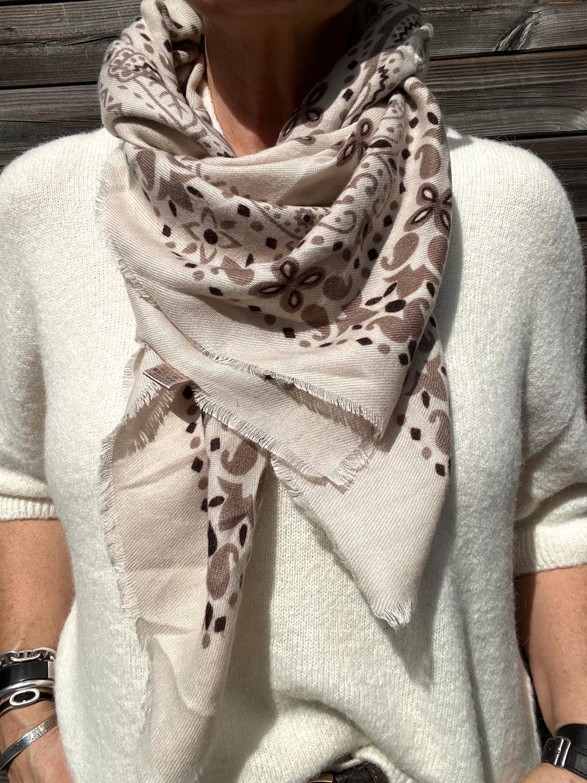 KAREN foulard motif paisley beige